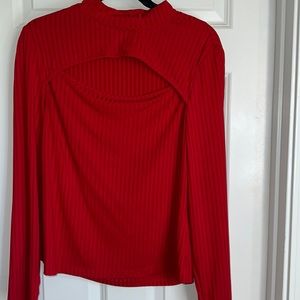 Cute Red key hole cut out top from SHEIN